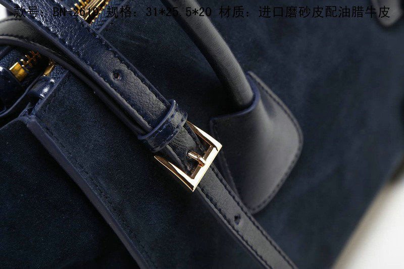 2014 Prada Suede Leather Tote Bag BN2619 darkblue